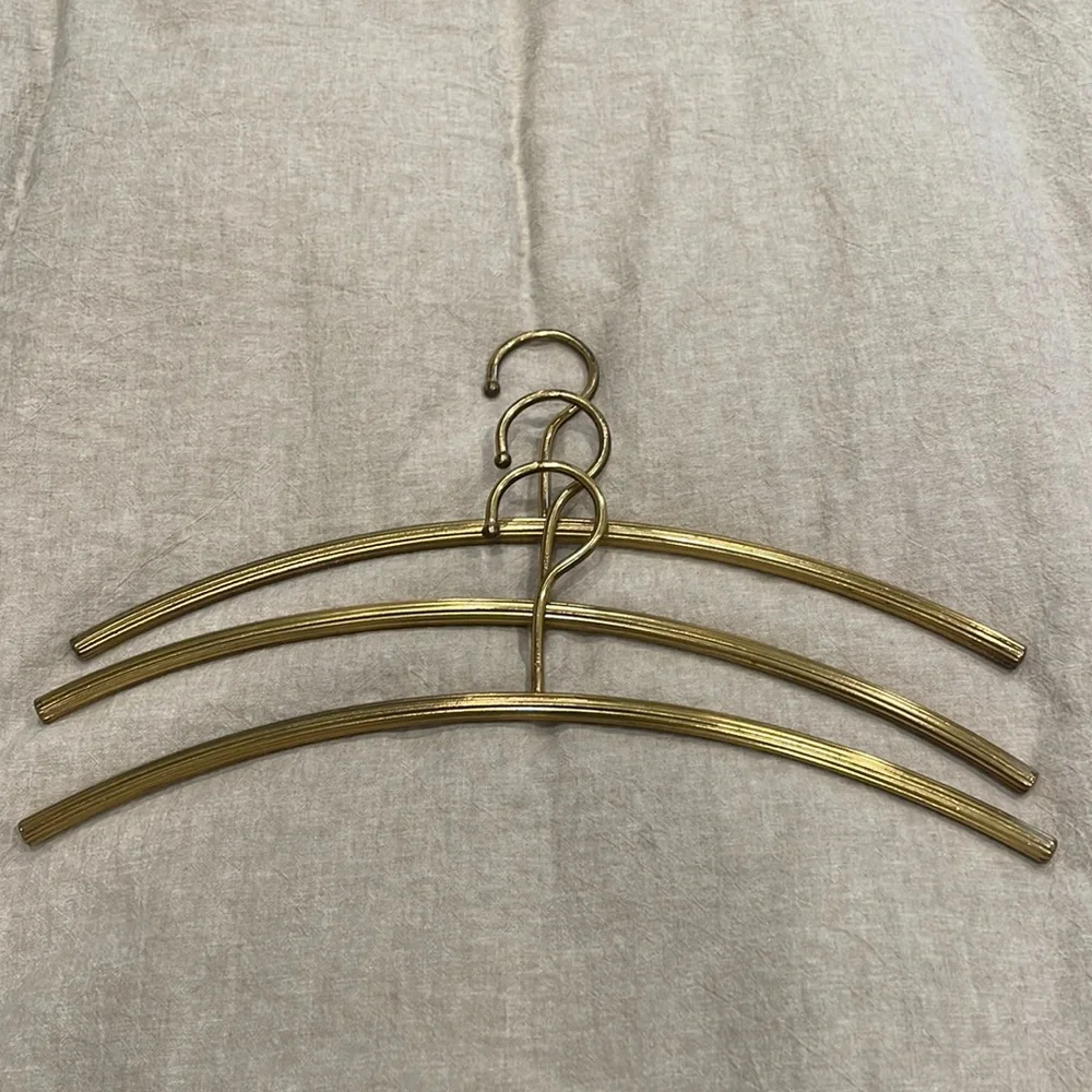 Vintage Brass ITALIAN Clothing Coat Hangers MCM Classic Heavy